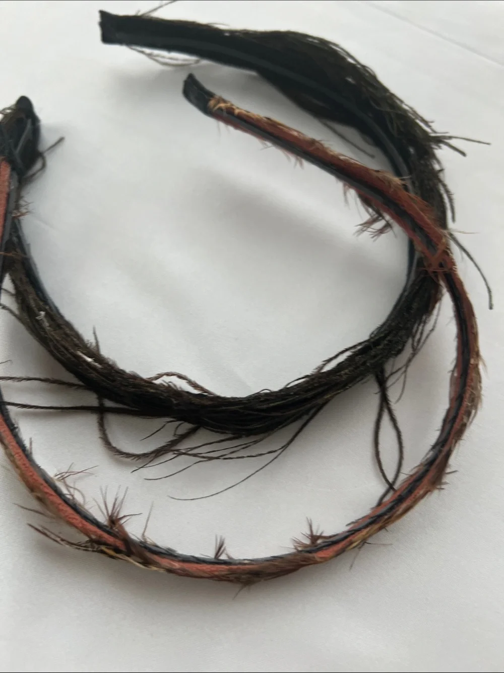Feather Embellished Headband in Brown and Black Women’s Hair Accessory set of 2